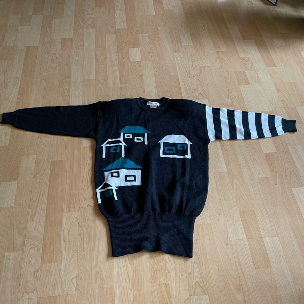 Vintage Lyse Spenser’s Graphic Wool-Acrylic Blend Sweater Size Small